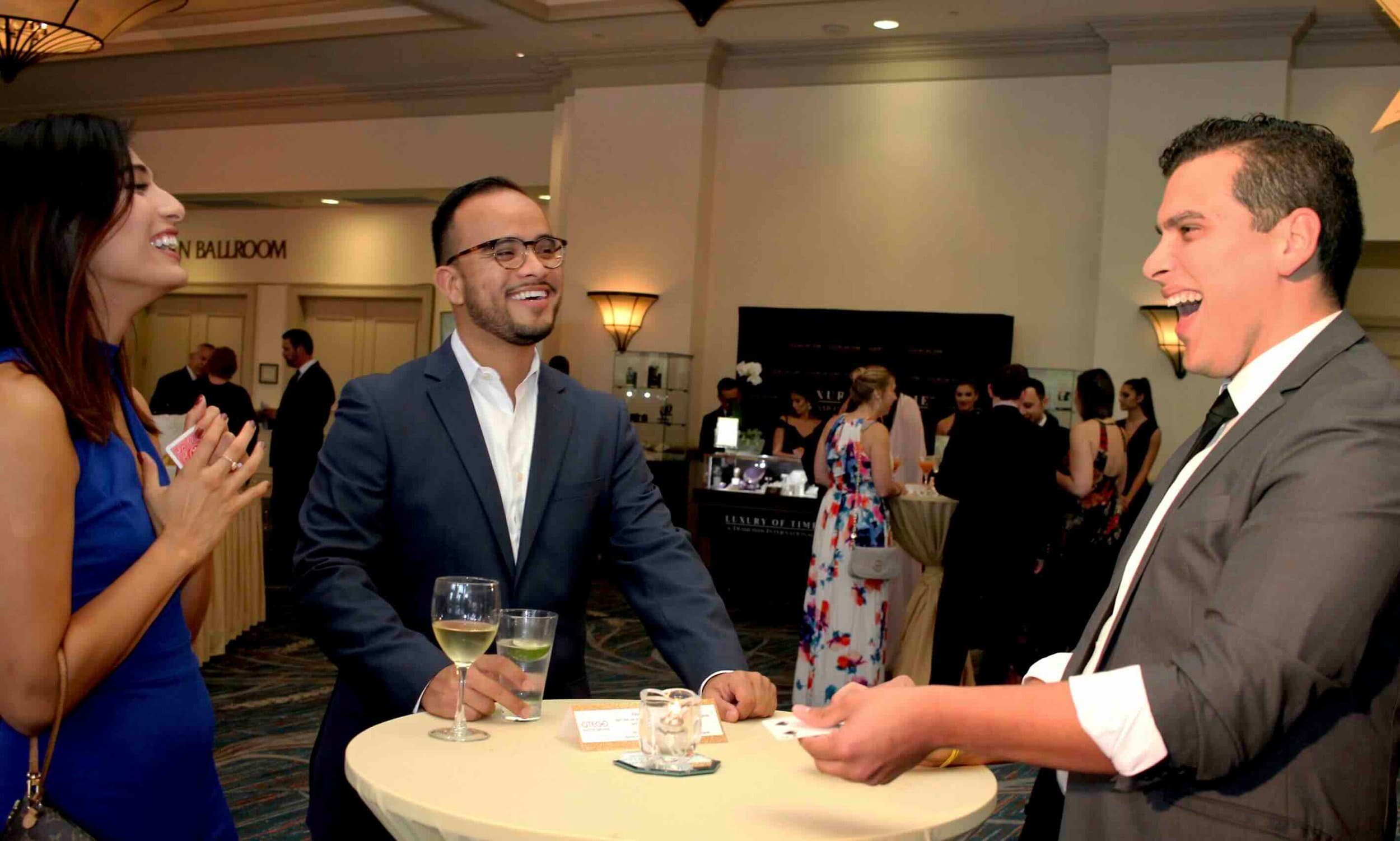 Magician performing at a Miami event